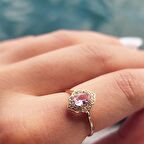 Vintage Sultanayt Taşlı Altın Evlilik Teklifi Hediye 14 Ayar Altın Yüzük 