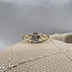 Gümüş Yüzük - 0.60 Karat Zultanit Taşlı Fantazi Modern Tasarım 925 Ayar Gümüş Evlilik Alyansı