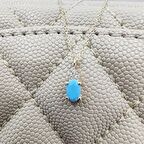 1.10 Karat Firuze (Turkuaz) Taşlı 0.15 Karat Pırlanta (Signty) Taşlı Hediye 925 Ayar Gümüş Kolye