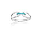 Mavi Taşlı Halat 925 Ayar Gümüş Yüzük