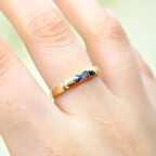 Mistik Topaz Baget Taşlı Vintage Eşsiz Modern Tasarım 925 Ayar Gümüş Kadın Yüzük-Günlük Hediyelik