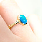 Firuze-Turkuaz Taşlı Oval Kesim Boğumlu Modern Tasarım 925 Ayar Gümüş Yüzük Tektaş Günlük-Hediyelik