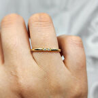 Gümüş Yüzük - Zirkon Taşlı 925 Ayar Gümüş Alyans Yüzük