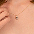 Gümüş Kolye - Morganite Oval Taşlı 925 Ayar Gümüş Kolye