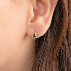 14 Ayar Altın Vintage Tasarım Mistik Topaz Taşlı Küpe