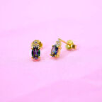 Kadın Oval Kesim 1.10 Karat Mistik Topaz Taşlı Modern 925 Ayar Gümüş Küpe