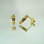 Kadın Prenses Kesim Mistik Topaz Taşlı Minimal Tasarım 925 Ayar Gümüş Küpe