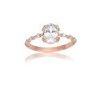 1,10 CT Oval 0,12 CT Pırlanta (Signity)Taşlı Kadın İhtişamı 14 Ayar Altın Evlilik Teklifi Yüzüğü