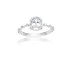 1,10 CT Oval 0,12 CT Pırlanta(Signity)Taşlı Kadın İhtişamı 925 Gümüş  Ayar Evlilik Teklifi Yüzüğü