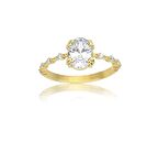 1,10 CT Oval 0,12 CT Pırlanta(Signity)Taşlı Kadın İhtişamı 925 Gümüş  Ayar Evlilik Teklifi Yüzüğü