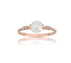 Yuvarlak Beyaz Kristal Gümüş Yüzük