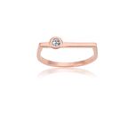 Ufuk Çizgisi Şans Totemi İnce Minimal Tasarım 0,20 CT Signity Swarovski Taşlı 925 Ayar Gümüş Yüzük