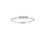 Mini Üç Taşlı Tel Gümüş Yüzük