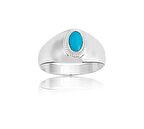 Firuze Şövalye Kadın 925 Ayar Gümüş Yüzük-Firuze Altın 925 Ayar Hediye Gümüş Yüzük