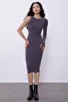 Antrasit Tek Kollu Triko Elbise SWD4475ANT