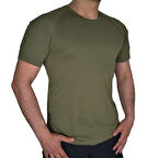 Haki Renkli Taktik Kısa Kollu Tişört, 2 Cepli Taktik T-Shirt