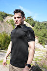 2 Cepli Polo Yaka Kısa Kollu Taktik T-Shirt Siyah