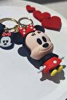 Sevimli Minie Mouse 3 boyutlu 1.Kalite Silikon Anahtarlık- Hediyelik -Çanta Süs Aksesuarı 