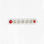 Almera 6'Lı Topraklı Grup Priz Anahtarlı 5 mt