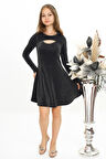 Kız Çocuk Yakası Detaylı Siyah Elbise 11-16 Yaş