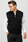 Erkek Çelik Örgü Yün Yelek Siyah