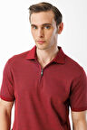 Erkek Fermuarlı T-shirt Bordo