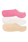 3 Adet Kadın Sneaker Dantelli File Pamuklu Yumuşak Çorap - Lisinya