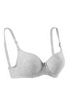 Silikonlu Desteksiz Telli Düz Boş Sütyen Gri - Lisinya