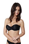Kadın Siyah Sırtı Şeffaf Straples Dolgusuz 2550 - Lisinya