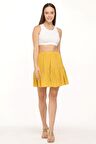 Krep Kumaş Sarı Renk Etek