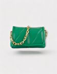 Kapitone Kadın Mini Yeşil Deri Çapraz Askılı Omuz Ve El Çantası Celia