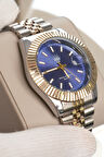 Triton Date Silver Gold Blue Kol Saati