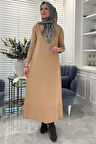 İsra Triko Elbise Bej