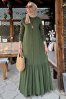 Süreyya Gömlek Elbise Haki