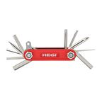 Hegi 10 Fonksiyonlu Paslanmaz Çelik Allen Seti - Kırmızı