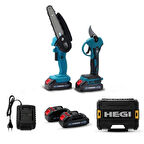 HEGI ÇİFT AKÜLÜ DAL BUDAMA TESTERESİ VE MAKASI SETİ