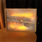 Çin Seddi USBli Led Işık Boyama Dekoratif Ahşap Çerçeve