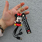 Minnie Mouse Silikon Anahtarlık Telefon Şarj Kablosu