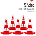 5 Adet Eko Trafik Konisi 50 cm Trafik Dubası
