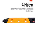 Eko Oval Plastik Hız Kesici Set, Yol Kasisi 4 metre