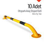 Oto Park Araç Stoperi Boru Tip Sarı 200x13cm 60mm 10 Adet İndirimli Set