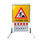 Katlanır Uyarı Levhalı Bariyer 150x90cm
