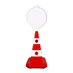 Ultra Kedi Gözlü Ağırlıklı Boş Levhalı Trafik Koni Seti Trafik Dubası (Yuvarlak)