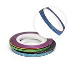 Nail art Yapışkan şerit 1metre Simli lacivert geniş