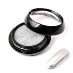 Renkli krom tırnak tozu - ayna efekti Gümüş