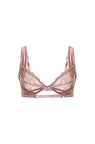 Brigette Gül Kurusu Saten Dantelli Balconette Sütyen