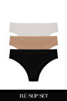 Cotvie 3 Renk ESK Pamuklu Slip 3'lü Set Külot