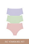 Cotvie 3 Renk LMG Pamuklu Yüksek Bel 3'lü Set Külot