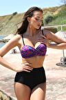 Akbeniz Kadın Yüksel Bel Straplez Mor Bikini 35006