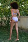Akbeniz Kadın İçi Boş Fiyonklu Kaplı Lila Alt Üst Bikini Takım 35011